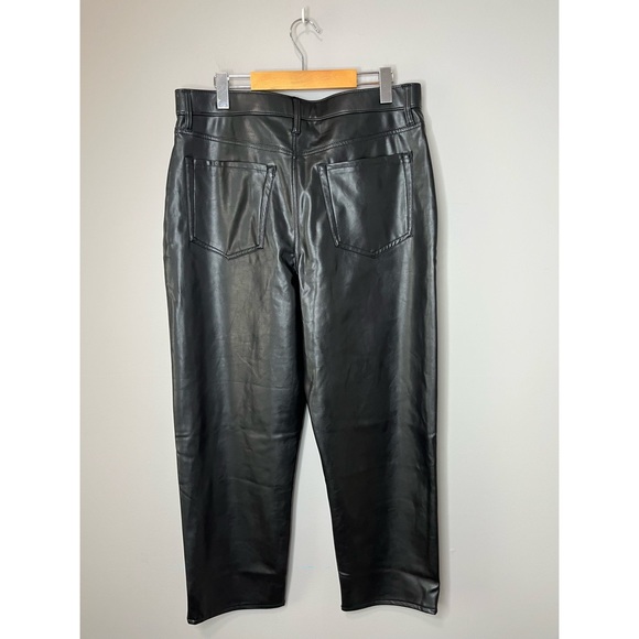 Ambercrombie& Fitch Vegan Leather Ankle Straight Pants Black - Picture 5 of 5